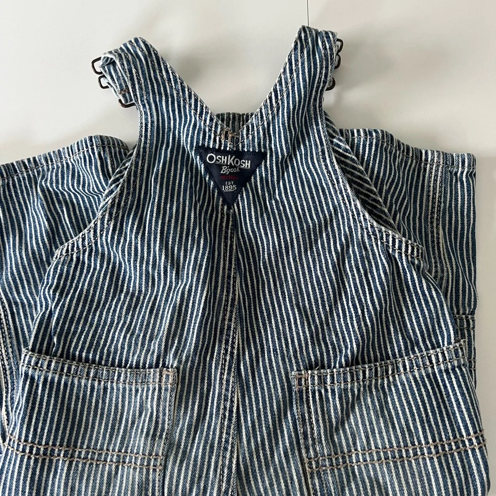 OshKosh B’gosh Pants Overalls Navy and White Stripes 12 Months